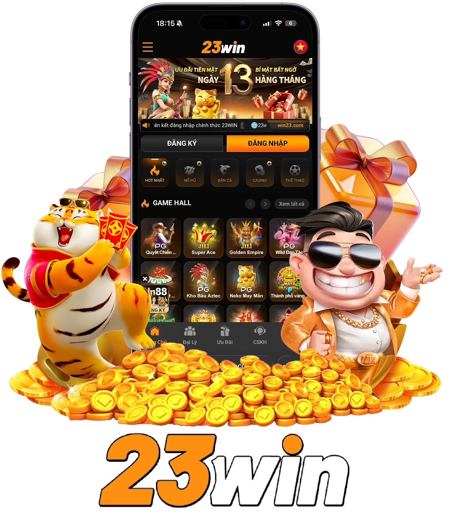 Giao diện dịch vụ di động 23Win